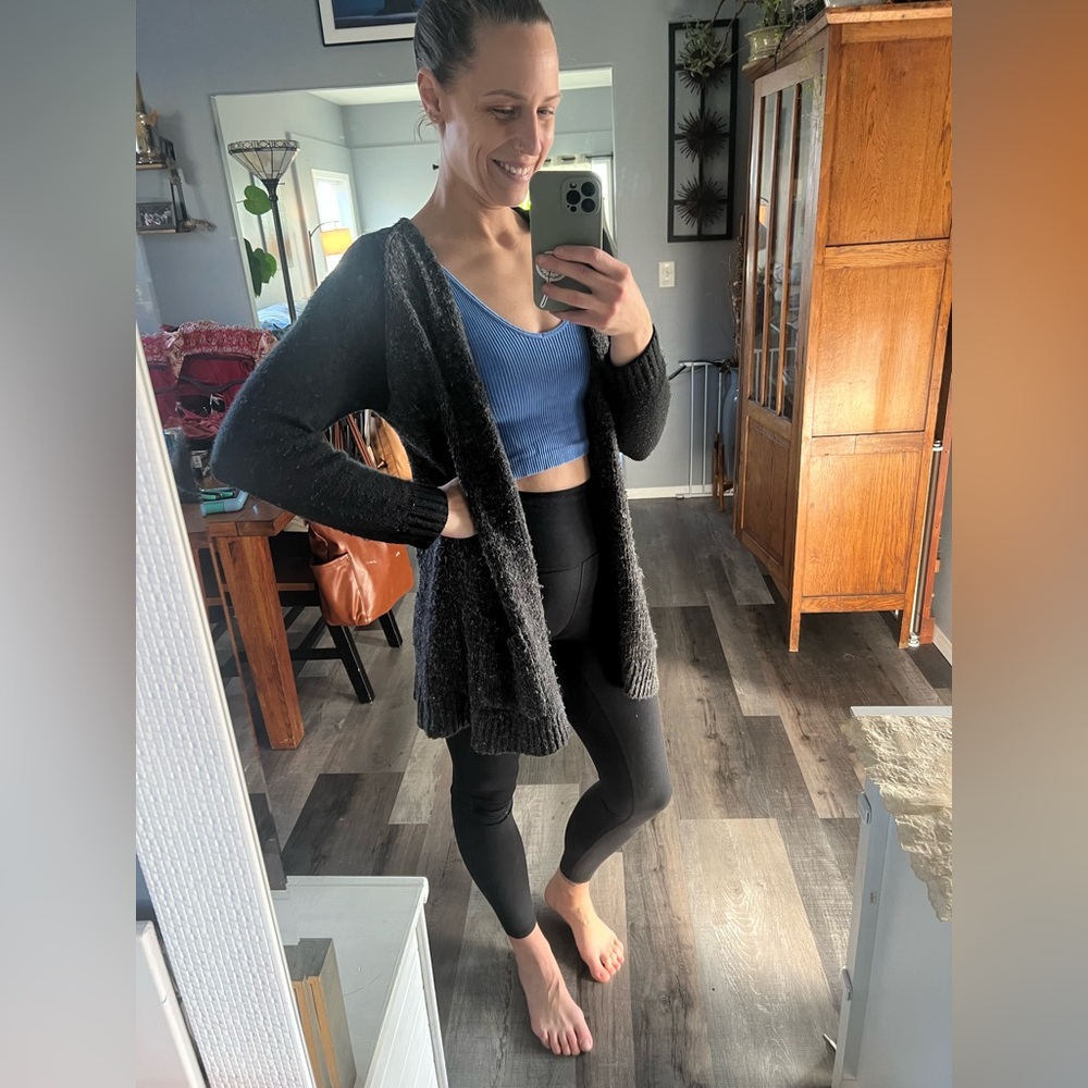 Rubbish Dark Navy and Grey Cardigan